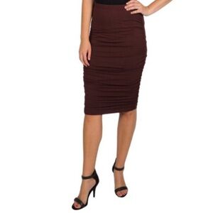 NWT Harve Benard Sexy Ruched Burgundy Pencil Skirt